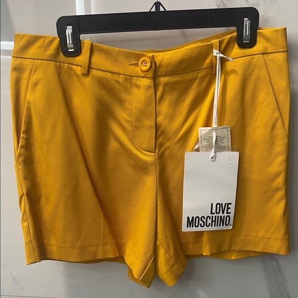Love Moschino Mustard High Waist Shorts - Picture 1 of 7